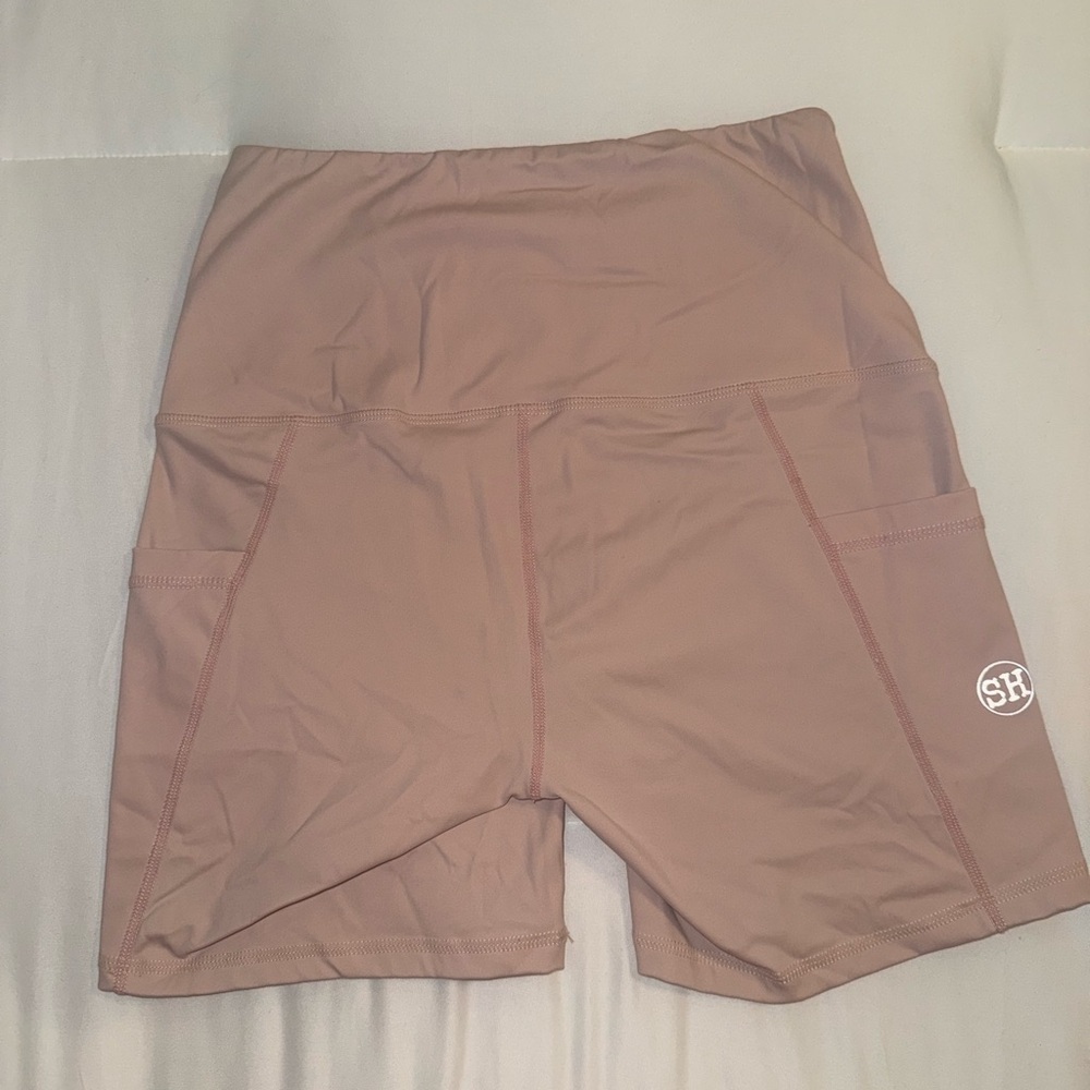 Salty Honey High-Waist Pink Active Bike Shorts